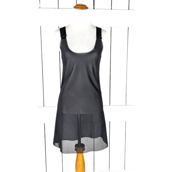 JJ by Julie Haus sheer black stretch mesh net teddy lingerie slip negligee - Picture 3 of 8